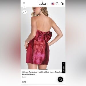 Lulu’s Adorable Pink Strapless Dress with Bow